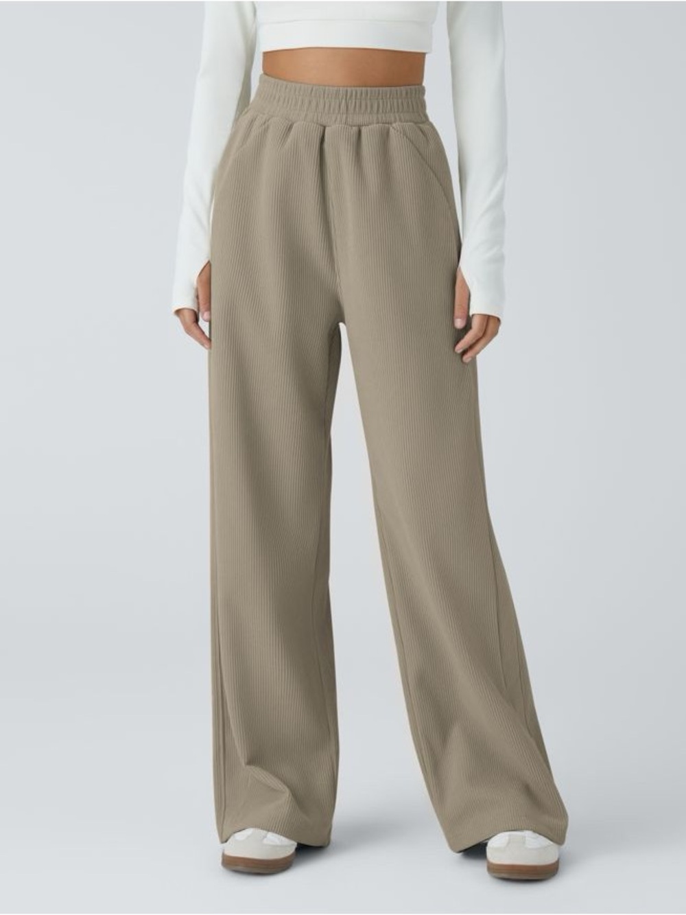 NEW! Halara High waisted straight leg baggy mop corduroy casual pants size XS